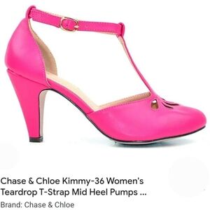 Chase+Chloe Womens teardrop ankle strap medium heel NEW In Box color: fushia